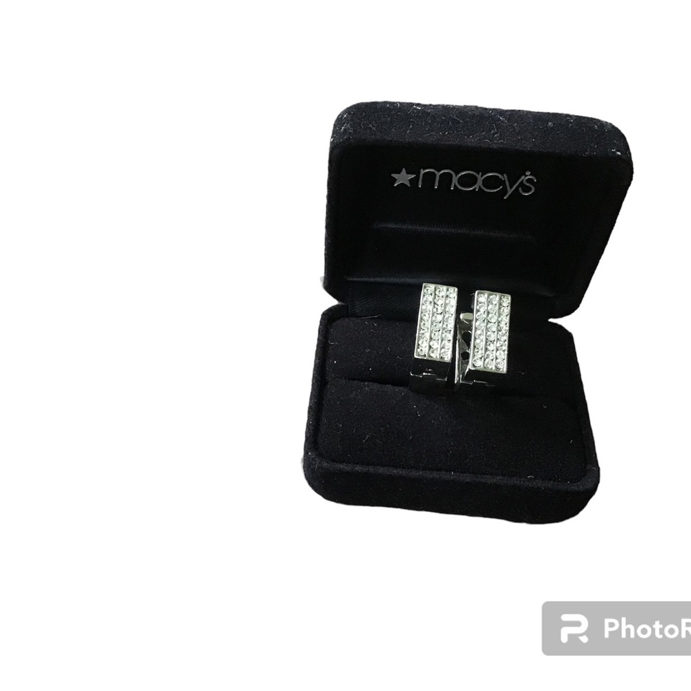 Silver earrings with crystals in good condition